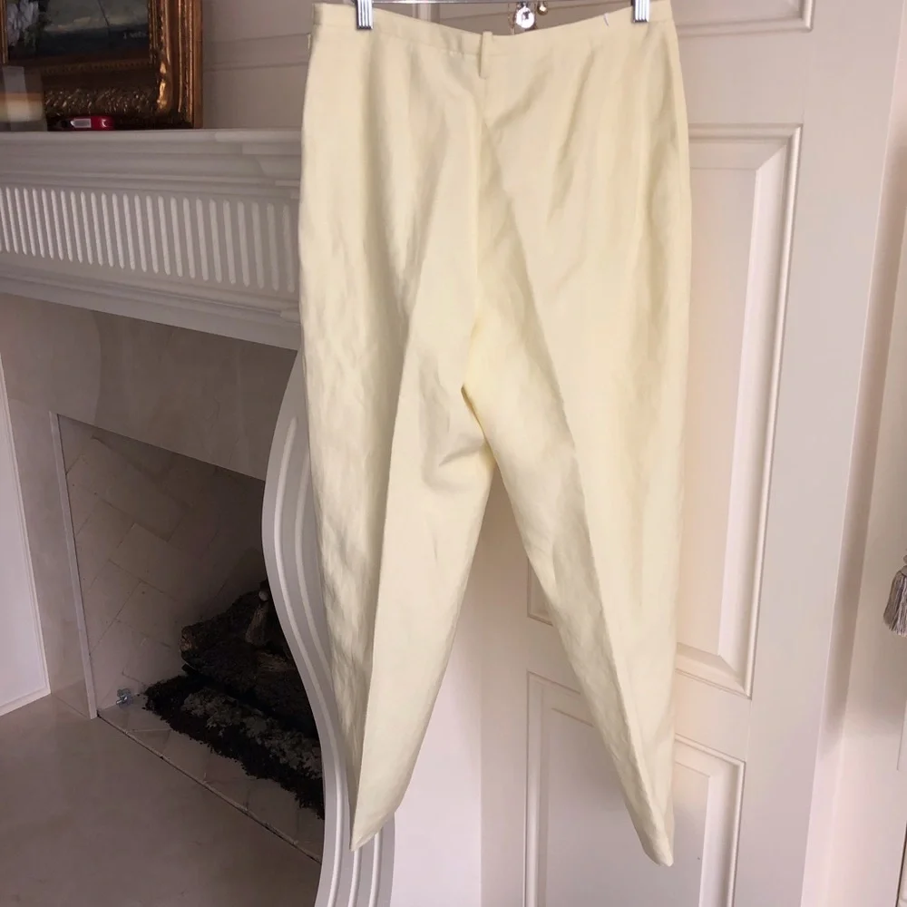 Worth New York Silk and Linen Yellow Pants Size 10